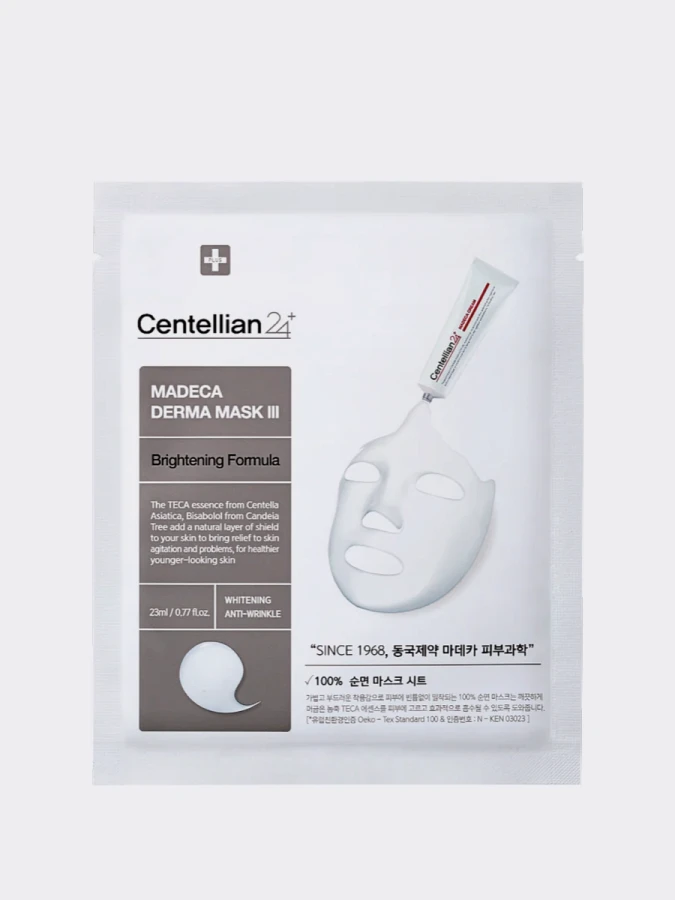 Тканевая маска для сияния и ровного тона Centellian24 Madeca Derma Mask III Brightening Formula