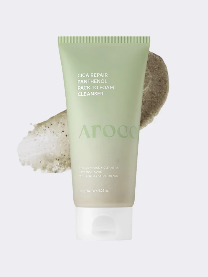Очищающая маска-пенка с экстрактом центеллы и пантенолом Arocell Cica Repair Panthenol Pack To Foam Cleanser