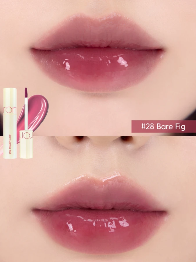 Сочный глянцевый пигмент для губ с оттенком мякоти инжира rom&nd Juicy Lasting Tint 28 Bare Fig