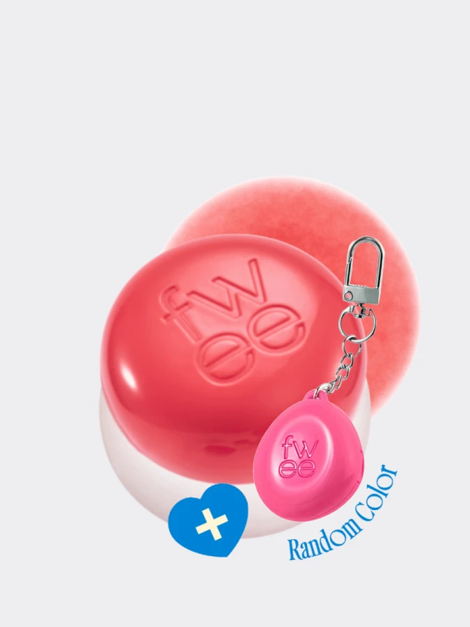 Набор: оттеночное суфле + брелок fwee Lip&Cheek Blurry Pudding Pot Keyring Set CR02 Boy