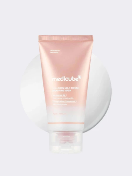 Выравнивающая маска-плёнка с коллагеном и молочными протеинами Medicube Collagen Milk Toning Wrapping Mask