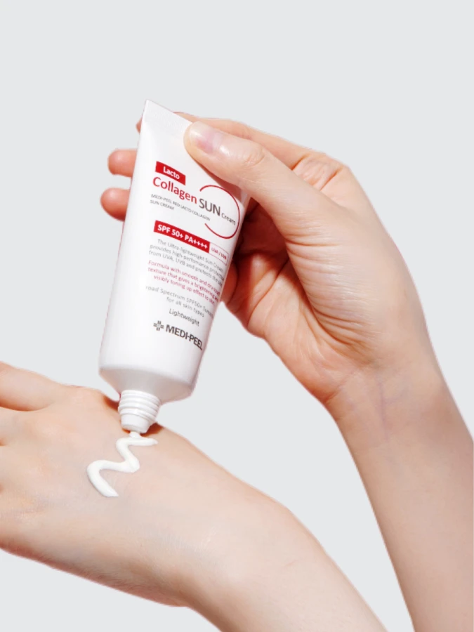 Солнцезащитный крем с лактобактериями и коллагеном MEDI-PEEL Red Lacto Collagen Sun Cream SPF50+ PA++++