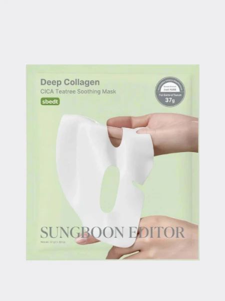 Успокаивающая гидрогелевая маска с экстрактом центеллы Sungboon Editor Deep Collagen Cica Teatree Soothing Mask