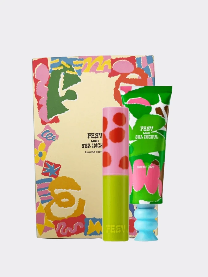 Лимитированный бокс со средствами для губ и рук FEEV Cha In Chul Collaboration Box #4 Green Dive + Breezy Coral