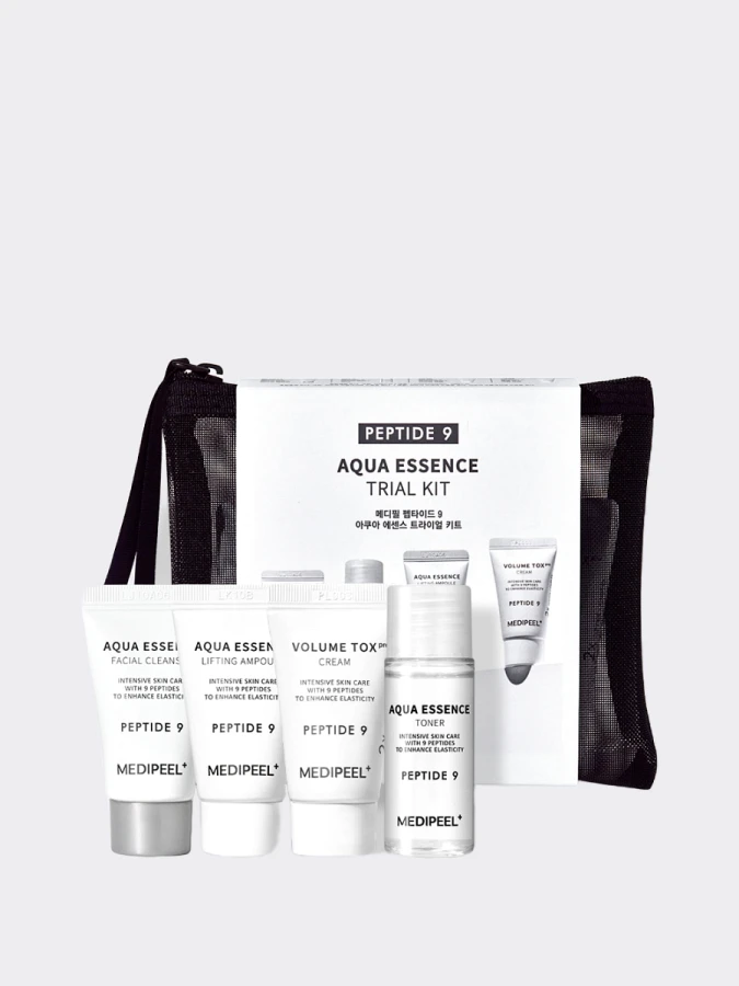 Набор миниатюр для ухода за кожей с комплексом пептидов MEDI-PEEL Peptide9 Aqua Essence Trial Kit
