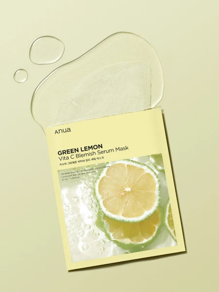 Набор осветляющих тканевых масок для лица ANUA Green Lemon Vita C Blemish Serum Mask Set Набор осветляющих тканевых масок для лица ANUA Green Lemon Vita C Blemish Serum Mask Set