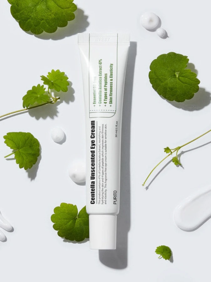 Подтягивающий крем для век без отдушек с центеллой и пептидами Purito Centella Unscented Eye Cream