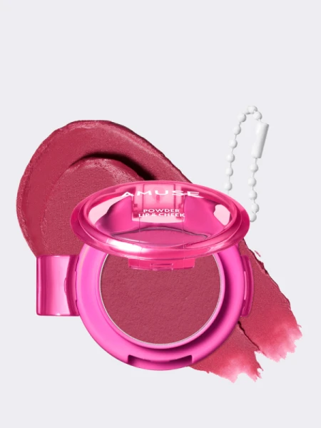 Вельветовый пигмент для губ и щёк AMUSE Powder Lip & Cheek 12 Berryish