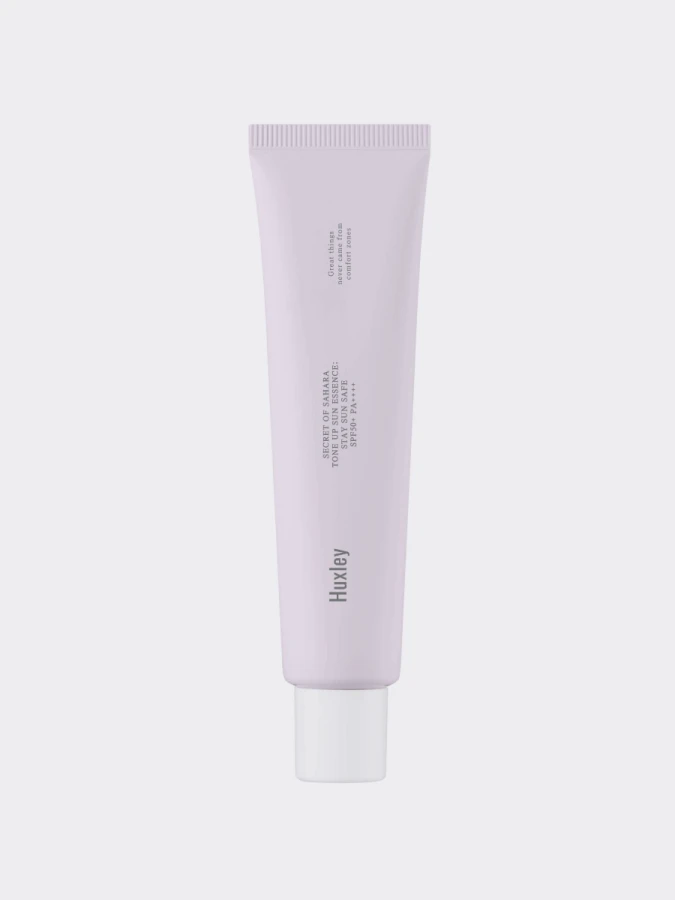 Солнцезащитный крем-база Huxley Tone Up Sun Essence Stay Sun Safe 01 Zellige Lavender SPF50+ PA++++
