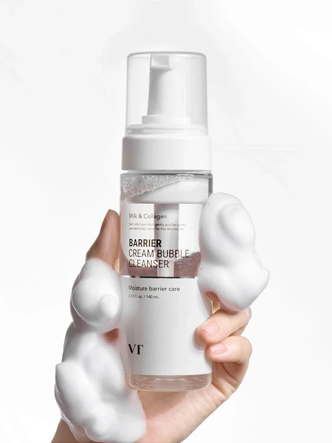 Деликатная очищающая пенка с молочными протеинами VT Barrier Cream Bubble Cleanser