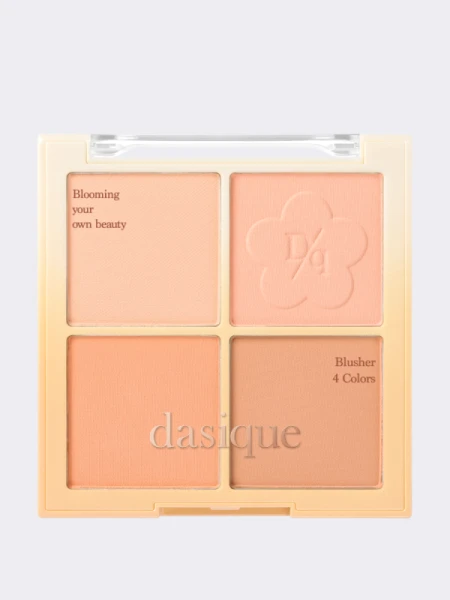 Палетка спрессованных румян в золотистых оттенках Dasique Blending Mood Cheek #12 Golden Flower