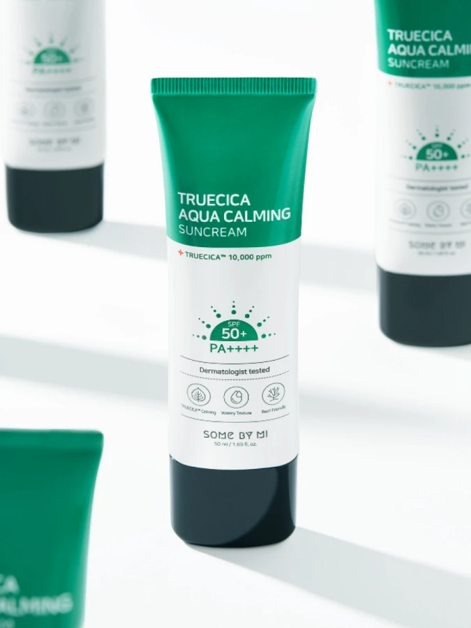 Солнцезащитный крем с комплексом центеллы Some By Mi Truecica Aqua Calming Sun Cream SPF 50+ PA ++++