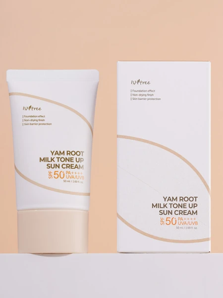 Минеральный солнцезащитный крем с экстрактом корня ямса IsNtree Yam Root Milk Tone Up Sun Cream SPF50+ PA++++ Минеральный солнцезащитный крем с экстрактом корня ямса IsNtree Yam Root Milk Tone Up Sun Cream SPF50+ PA++++