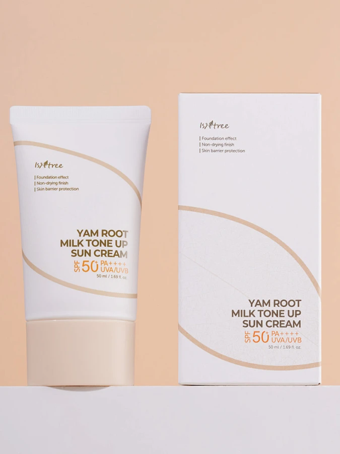 Минеральный солнцезащитный крем с экстрактом корня ямса IsNtree Yam Root Milk Tone Up Sun Cream SPF50+ PA++++