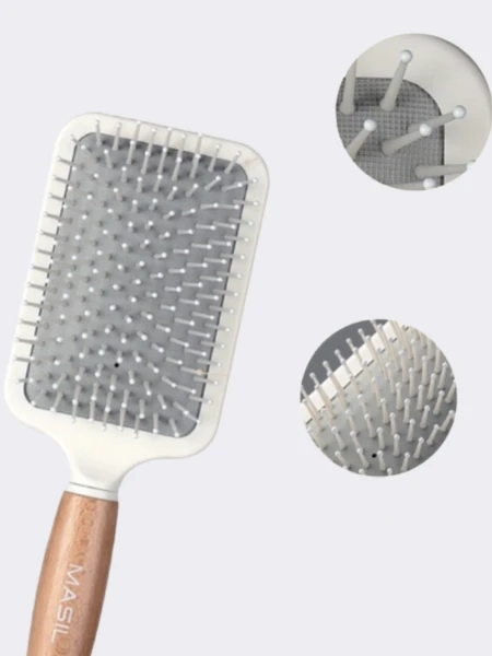 Деревянная массажная расчёска для волос Masil Wooden Paddle Brush