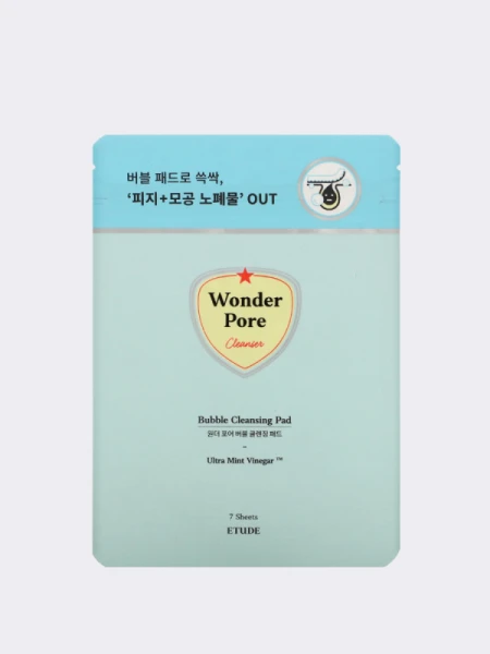 Очищающие пэды для сужения пор с ментолом Etude House Wonder Pore Bubble Cleansing Pad (7шт) Очищающие пэды для сужения пор с ментолом Etude House Wonder Pore Bubble Cleansing Pad (7шт)