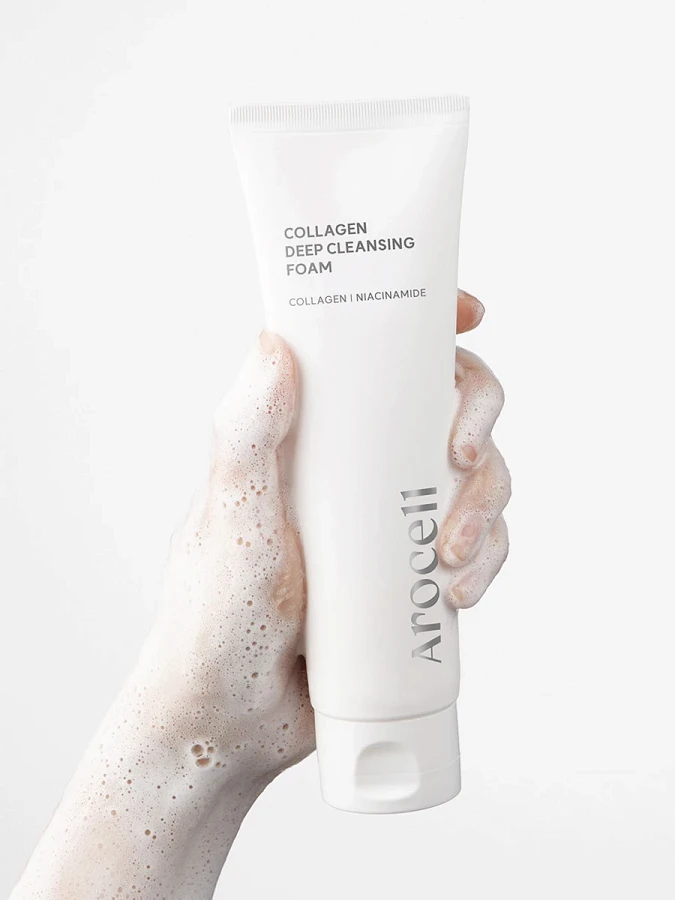 Глубокоочищающая пенка для умывания с коллагеном Arocell Collagen Deep Cleansing Foam