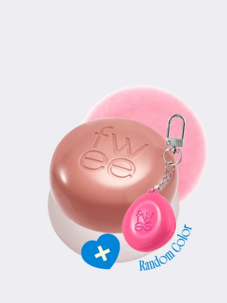 Набор: оттеночное суфле + брелок fwee Lip&Cheek Blurry Pudding Pot Keyring Set ND02 Like
