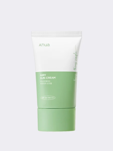 Минеральный солнцезащитный крем с экстрактом хауттюйнии ANUA Airy Sun Cream SPF50+ PA++++ Минеральный солнцезащитный крем с экстрактом хауттюйнии ANUA Airy Sun Cream SPF50+ PA++++