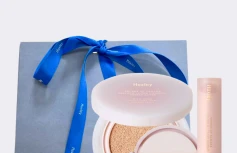 Набор: кушон + рефил + бальзам для губ Huxley Essence Cover Cushion & Lip Balm Set 01 Desert Peach