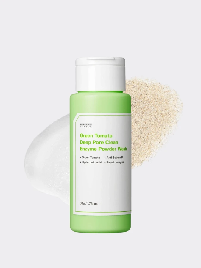 Обновляющая энзимная пудра с экстрактом зелёного томата Sungboon Editor Green Tomato Deep Pore Clean Enzyme Powder Wash