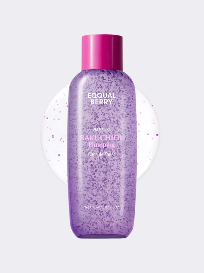 Укрепляющий тонер для лица с бакучиолом EQQUALBERRY Bakuchiol Plumping Capsule Toner