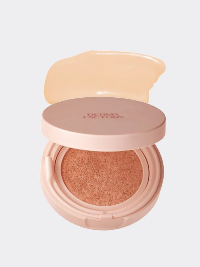 Тональный кушон с нейтральным финишем Derma Factory Vegan Collagen Cushion No. 21 SPF50+P++++