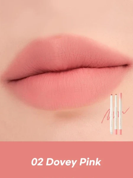 Матовый карандаш для губ в розовом оттенке rom&nd Lip Mate Pencil 02 Dovey Pink
