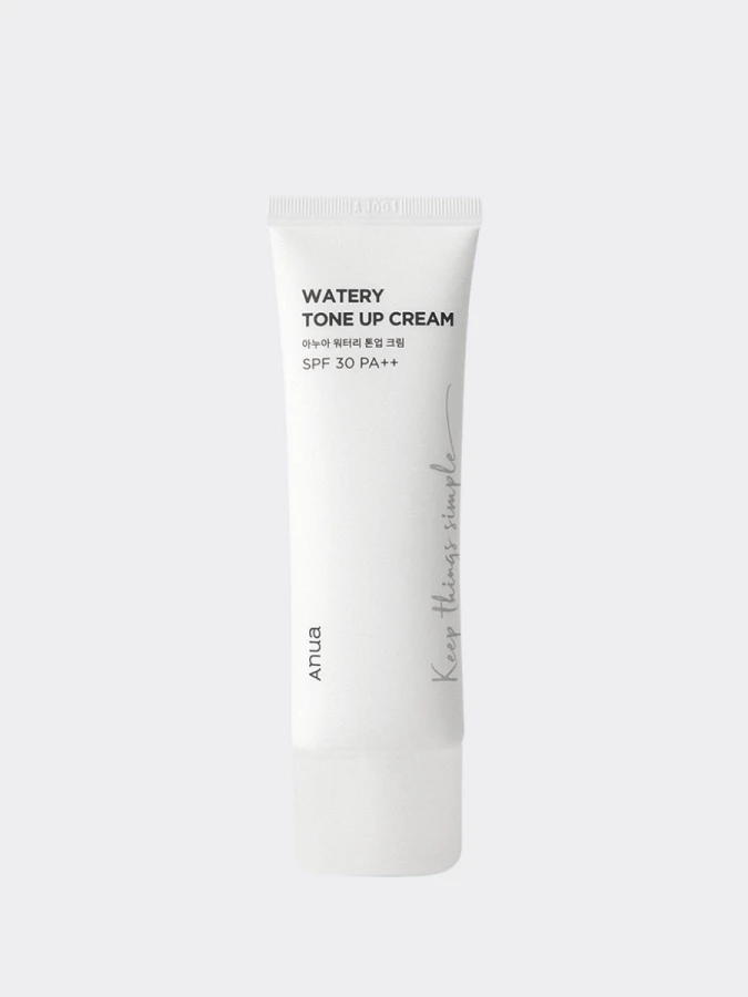 Осветляющий солнцезащитный крем с растительными экстрактами ANUA Watery Tone Up Cream SPF30 PA++