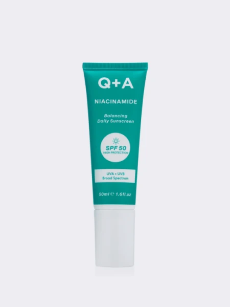 Солнцезащитный крем для лица с ниацинамидом Q+A Niacinamide Balancing Daily Sunscreen SPF50 Солнцезащитный крем для лица с ниацинамидом Q+A Niacinamide Balancing Daily Sunscreen SPF50