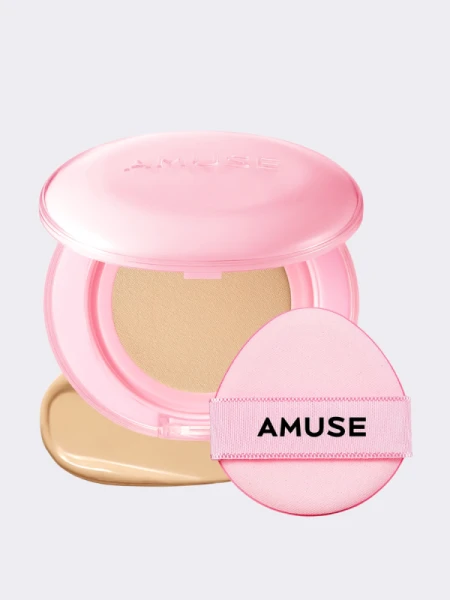 Тональное средство с сияющим финишем AMUSE Dew Power Vegan Cushion SPF 50+ PA++++ 02 Healthy