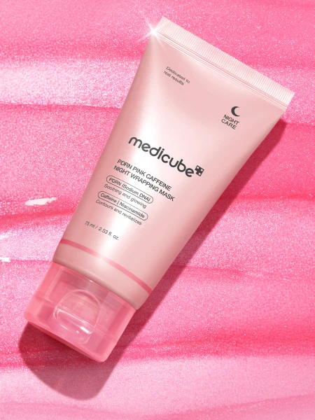 Тонизирующая ночная маска-плёнка с ПДРН и кофеином Medicube PDRN Pink Caffeine Night Wrapping Mask