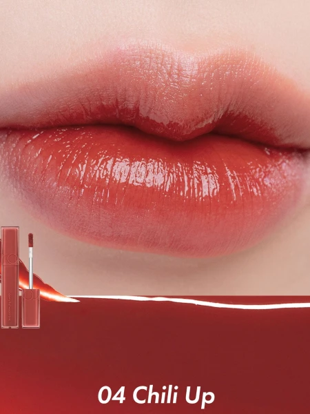 Лёгкий глянцевый тинт в оттенке чили rom&nd DEWY·FUL Water Tint 04 Chili Up