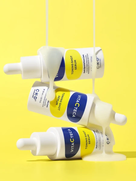 Осветляющая ампульная сыворотка с витамином С и спикулами CKD Vita C Teca Toning Shot Serum