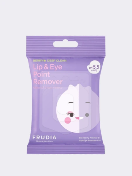 Мицеллярные диски для снятия стойкого макияжа с глаз и губ FRUDIA Blueberry Micellar 5.5 Lip&Eye Remover Pad