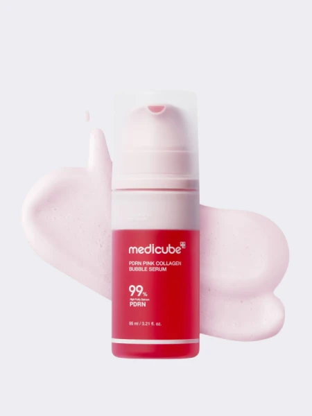 Укрепляющая пузырьковая сыворотка с коллагеном и ПДРН Medicube PDRN Pink Collagen Bubble Serum
