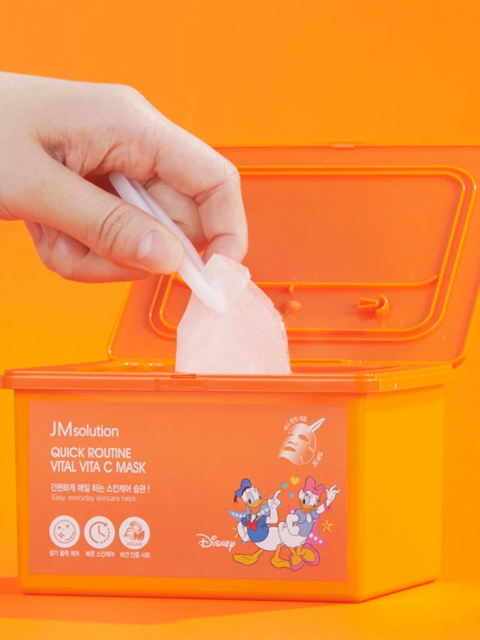 Набор освежающих тканевых масок для сияния кожи с витамином С JMSolution Quick Routine Vital Vita C Mask
