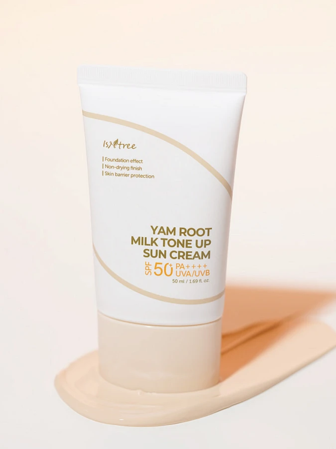 Минеральный солнцезащитный крем с экстрактом корня ямса IsNtree Yam Root Milk Tone Up Sun Cream SPF50+ PA++++