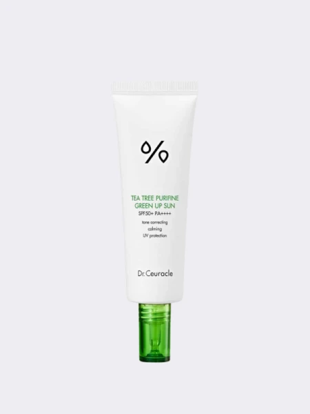 Солнцезащитный крем с чайным деревом Dr.Ceuracle Tea Tree Purifine Green Up Sun SPF50+ PA++++ Солнцезащитный крем с чайным деревом Dr.Ceuracle Tea Tree Purifine Green Up Sun SPF50+ PA++++
