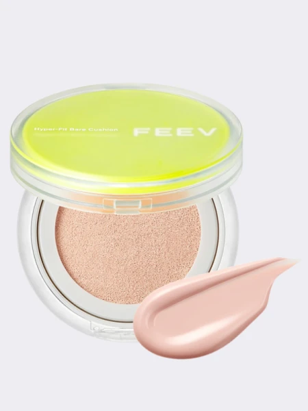 Лёгкий тональный кушон FEEV Hyper-Fit Bare Cushion 02 Peach Dew
