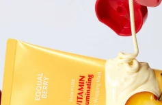 Осветляющая маска-плёнка с экстрактом ацеролы и ниацинамидом EQQUALBERRY Vitamin illuminating Night Wrapping Mask