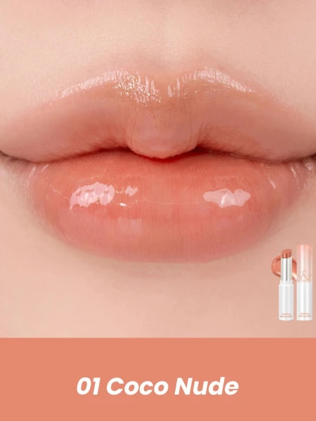 Оттеночный бальзам для губ в оттенке кокосовой скорлупы rom&nd Glasting Melting Balm 01 Coco Nude