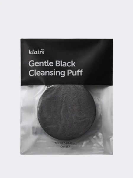 Латексный спонж для мягкого очищения кожи Dear, Klairs Gentle Black Cleansing Puff