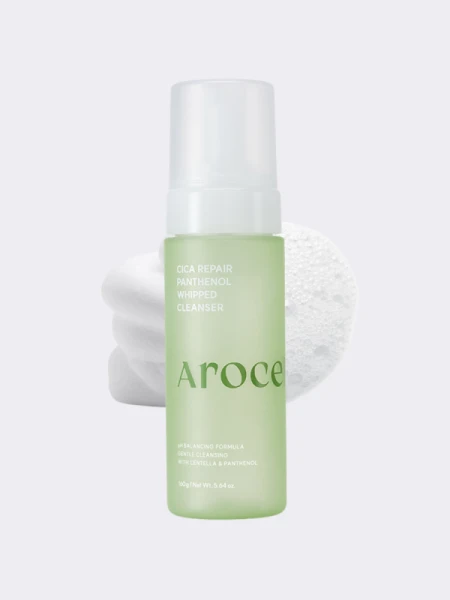 Двухфазная очищающая пенка-мусс с центеллой и пантенолом Arocell Cica Repair Panthenol Whipped Cleanser