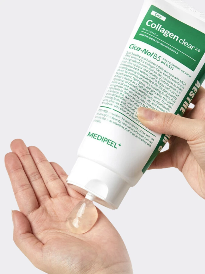 Успокаивающая пенка для умывания с экстрактом центеллы и коллагеном MEDI-PEEL Green Cica-Nol B5 Collagen Clear 2.0