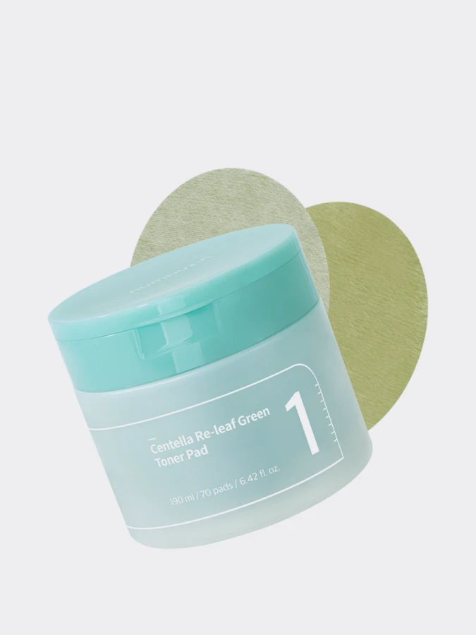 Успокаивающие тонер-диски для лица с экстрактом центеллы Numbuzin No.1 Centella Re-Leaf Green Toner Pad