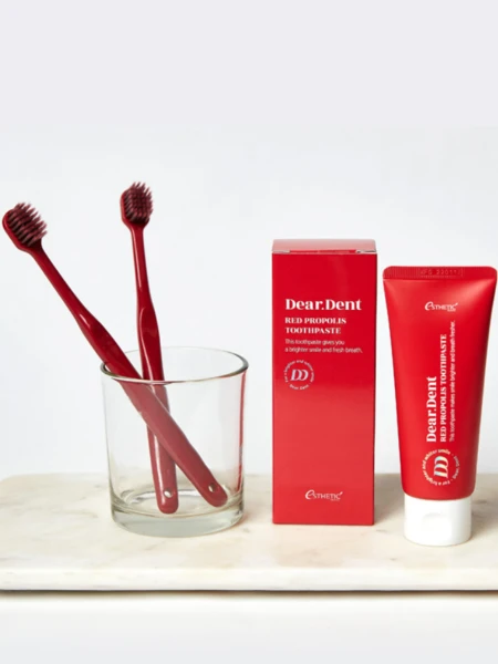 Укрепляющая очищающая зубная паста с красным прополисом Esthetic House Dear.Dent Red Propolis Toothpaste Укрепляющая очищающая зубная паста с красным прополисом Esthetic House Dear.Dent Red Propolis Toothpaste