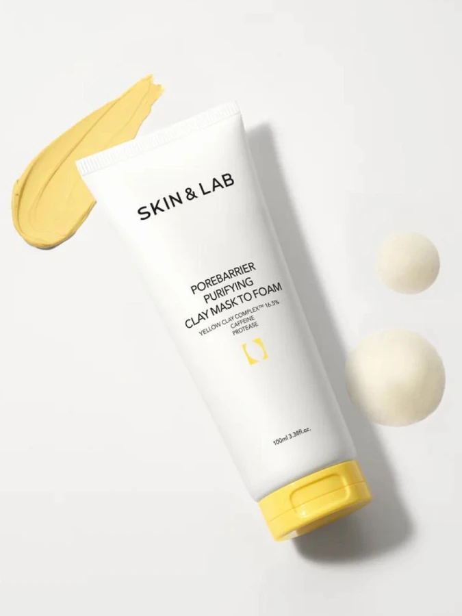 Очищающая маска-пенка для умывания с желтой глиной SKIN&LAB Porebarrier Purifying Clay Mask to Foam
