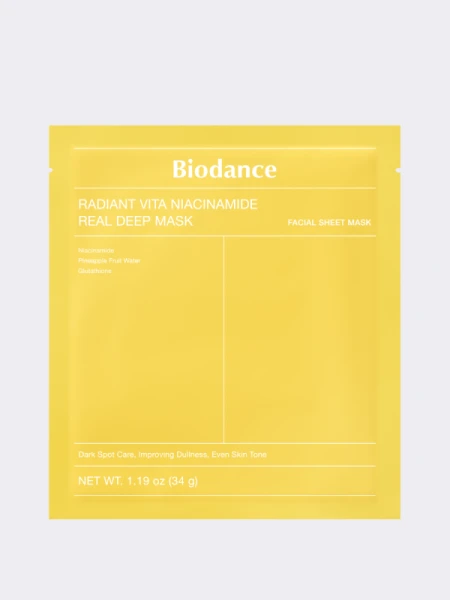 Осветляющая гидрогелевая маска с ниацинамидом Biodance Radiant Vita Niacinamide Real Deep Mask Осветляющая гидрогелевая маска с ниацинамидом Biodance Radiant Vita Niacinamide Real Deep Mask