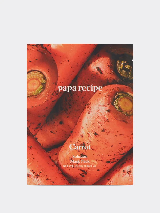 Осветляющая тканевая маска с экстрактом моркови Papa Recipe Carrot Solution Mask Pack